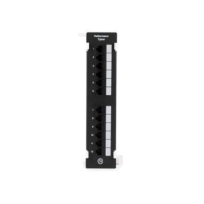 Hellermann Tyton PP110C5E12V Category 5e Vertical12 Port Patch Panel, Black