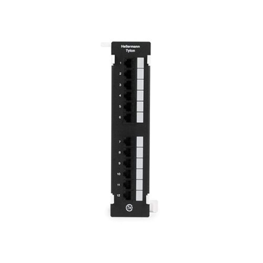 Hellermann Tyton PP110C5E12V Category 5e Vertical12 Port Patch Panel, Black