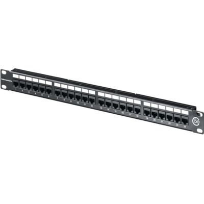 Hellermann Tyton PP110C5E24 Category 5e Universal 24 Port Patch Panel, 1U, Black