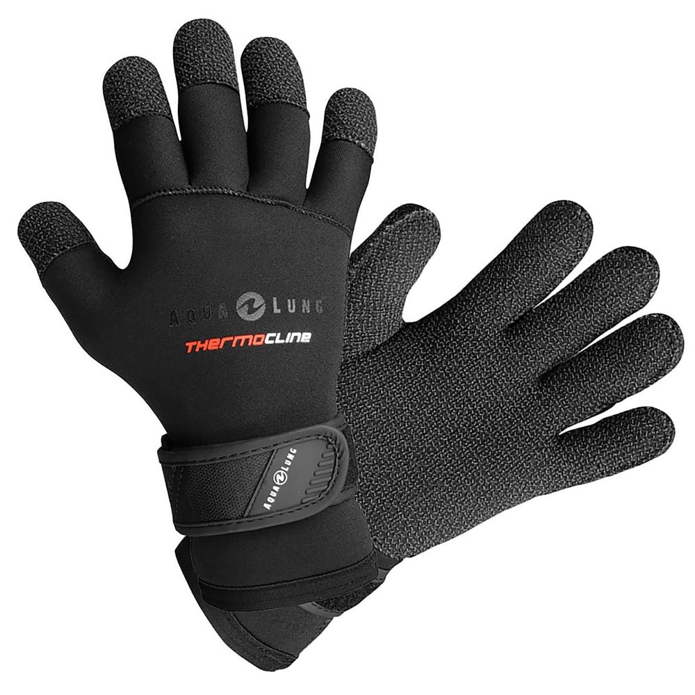 Aqualung Unisex Thermocline K Gloves - Durable Warm Ergonomic Full Finger Diving Gloves with Textured Grip & Adjustable Wrist Closure for Scuba Diving, 3mm Neoprene, Medium