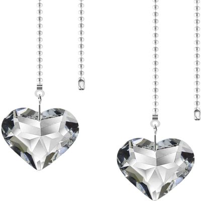 Hyamass 2Pcs Crystal Ceiling Fan Pull Chain Extender with Connector, 12"