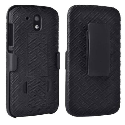 Designed for HTC Desire 526 Case with Belt Clip Holster - Kickstand Cover Phone Case - Black
