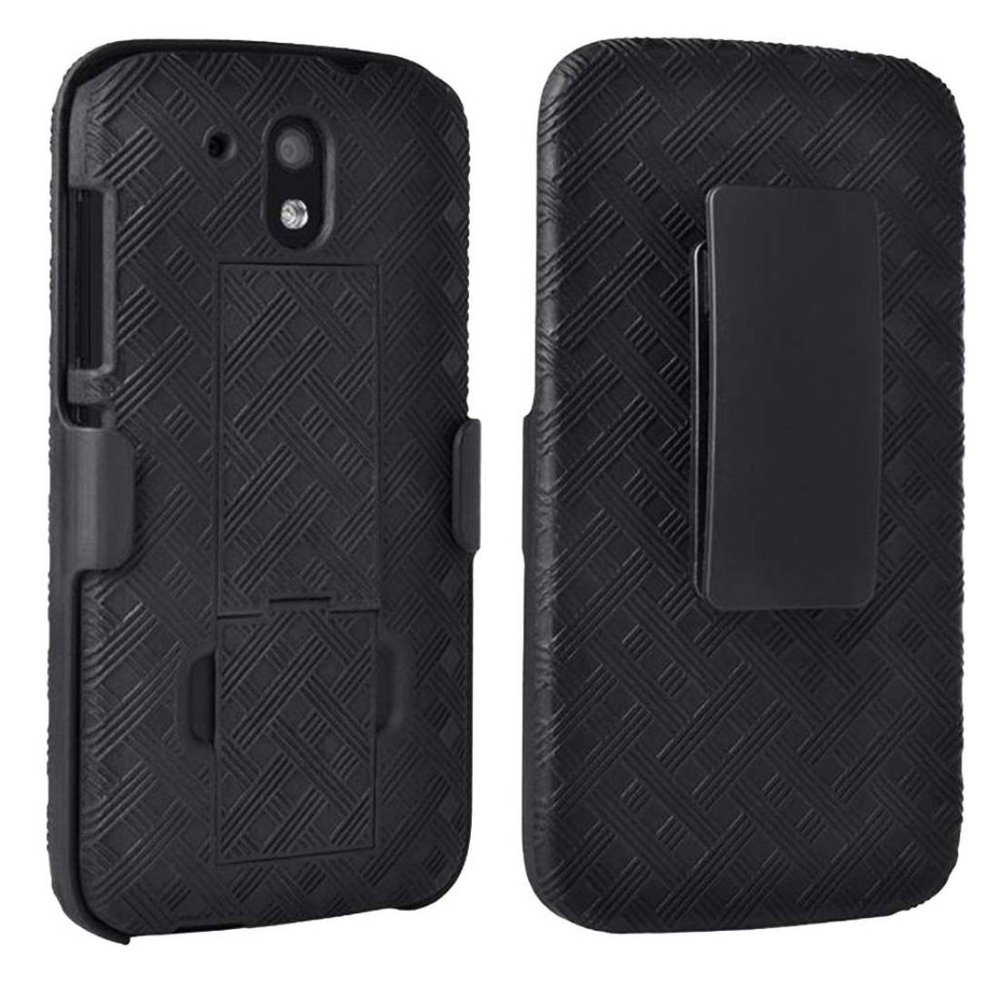 Designed for HTC Desire 526 Case with Belt Clip Holster - Kickstand Cover Phone Case - Black