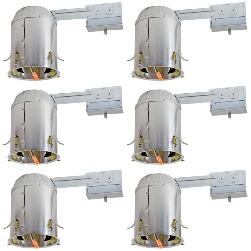6 Pack - 5" Inch LED Remodel Remodel Housing Can IC Rated Airtight Housing Title 24 Certified 75 MAX Wattage Halo & Juno Replacement