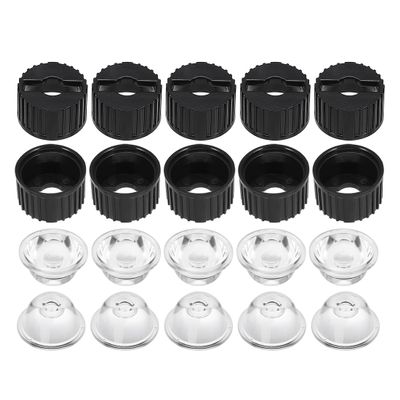 uxcell 10 pcs 20mm LED Lens 120 Degree with Black Holder for 1W 3W High Power LED Light