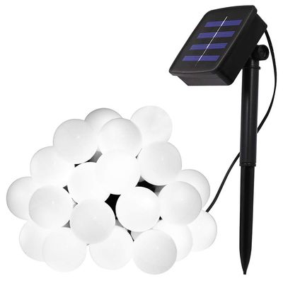 XUNATA 31ft LED String Lights, Solar Powered Flexible Waterproof 50 LEDs White Ball Lights for Indoor Outdoor Home Patio Lawn Garden Party Holiday Decorations(White)