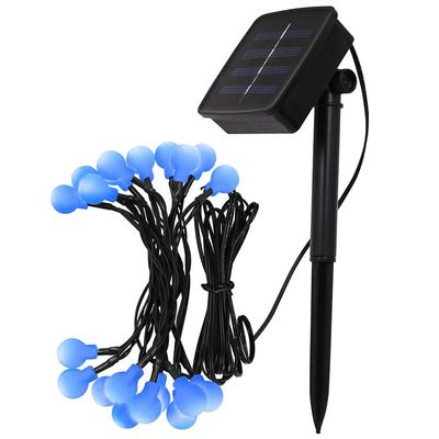 XUNATA 31ft LED String Lights, Solar Powered Flexible Waterproof 50 LEDs White Ball Lights for Indoor Outdoor Home Patio Lawn Garden Party Holiday Decorations(Blue)