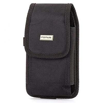 Rugged Canvas Case Holster Swivel Belt Clip Pouch Cover for Cricket Alcatel Verso - Cricket iPhone 6S - Cricket HTC Desire 510