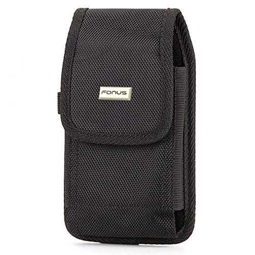 Rugged Canvas Case Holster Swivel Belt Clip Pouch Cover for Cricket Alcatel Verso - Cricket iPhone 6S - Cricket HTC Desire 510