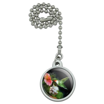 GRAPHICS & MORE Ruby's Hummingbird Flower Garden Ceiling Fan and Light Pull Chain