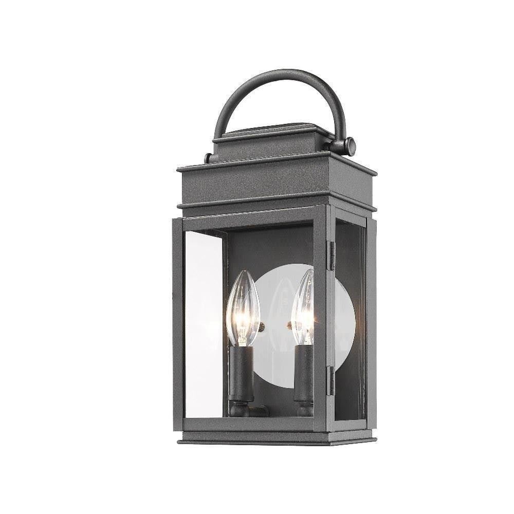 Artcraft Lighting AC8221BK Transitional Two Light Outdoor Wall Mount from Fulton Collection in Black Finish, 6.00 inches, 12.50x6.00x4.50