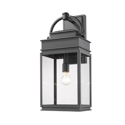 Artcraft Lighting AC8240BK Transitional One Light Outdoor Wall Mount from Fulton Collection in Black Finish, 10.00 inches, 24.25x10.00x9.00