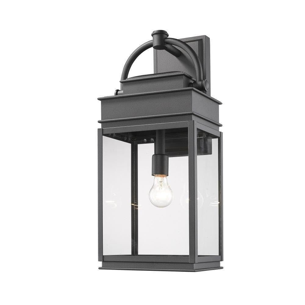 Artcraft Lighting AC8240BK Transitional One Light Outdoor Wall Mount from Fulton Collection in Black Finish, 10.00 inches, 24.25x10.00x9.00
