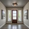 Artcraft Lighting Artcraft AC11113 Transitional Three Light Flush Mount from Artistry Collection Finish, 14.00 inches, Matte Black & Harvest Brass view 4