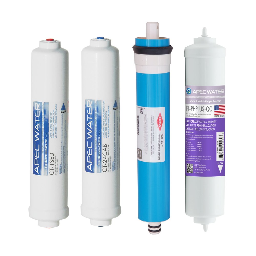 APEC Water FILTER-MAXCTOP-PH Replacement Filter Set, Alkaline, 90 GPD