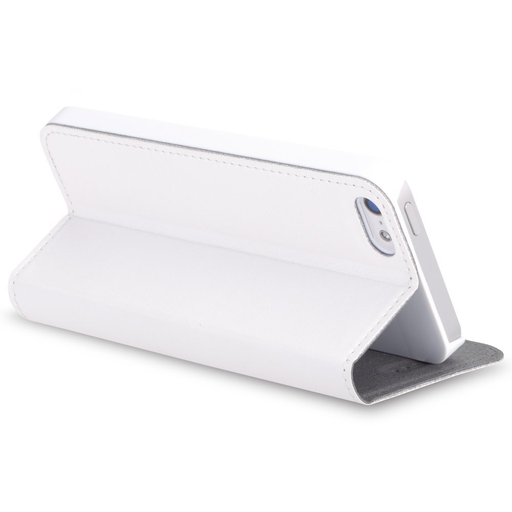 GGMM Kiss Plus Genuine Leather for iPhone 5/5S - Retail Packaging - White