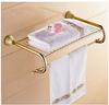 GOWE Luxury Towel Shelf Bathroom Towel Holder Wall Mounted Jade Brass Towel Rack view 2