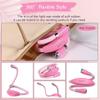 SingHong Neck Book Light, LED Reading Lamp, USB-C Rechargeable, Hands Free, 4 LED Bulbs, 4 Adjustable Brightness, for Reading in Bed or Reading in Car Lamp (Pink) view 4