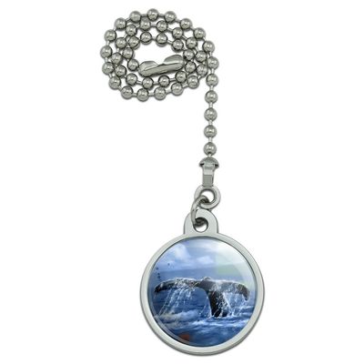 GRAPHICS & MORE Whale Tail Ocean Ceiling Fan and Light Pull Chain