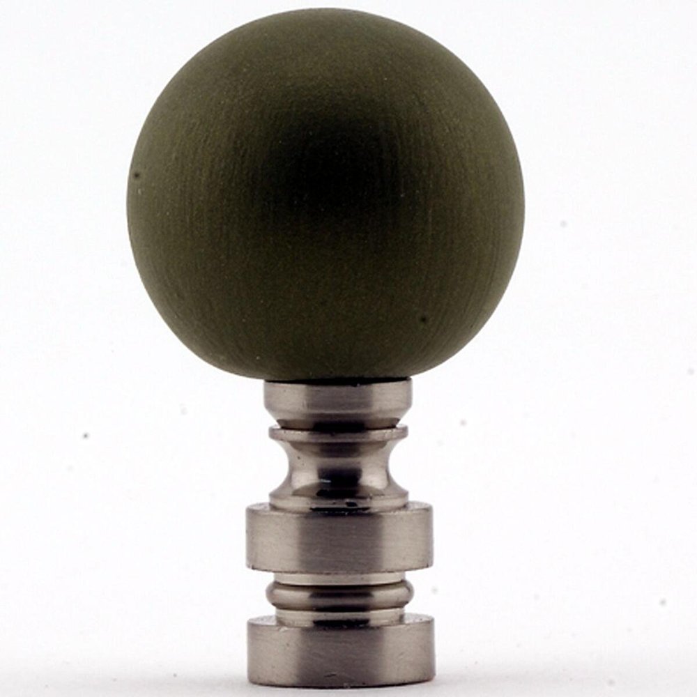 Ceramic 35mm Tarragon Ball Nickel Base Finial 1.4"h