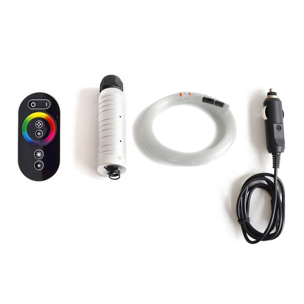 Penfly 6w RGB Fiber Optic Light Engine Driver Star Mood Light Kit Touch Remote Control 200pcs 0.75mm 2M Optical Fiber for Car Romantic Decoration