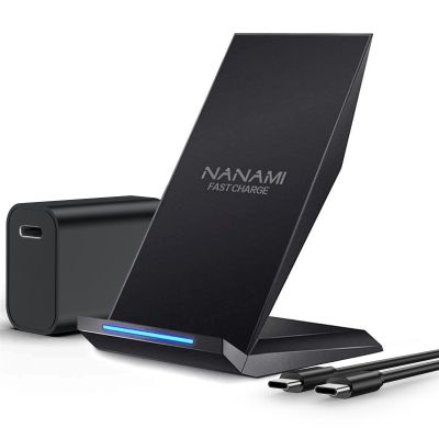 NANAMI Fast Wireless Charger Charging Stand with 20W PD Adapter