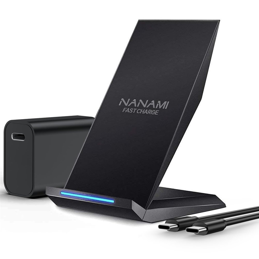 NANAMI Fast Wireless Charger Charging Stand with 20W PD Adapter
