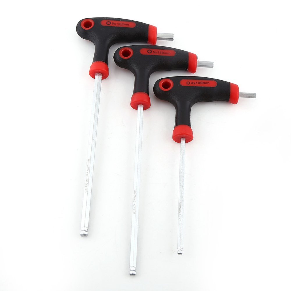 Dioche Hex Wrench, Multipurpose Easy to Carry Pedal Hex Wrench Multi-functional Tool Long Handled Key Wrenches