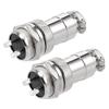 uxcell 2pcs Aviation Connector Plug 16mm 2P 7A 125V GX16-2 Silver Tone view 1