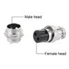 uxcell 2pcs Aviation Connector Plug 16mm 2P 7A 125V GX16-2 Silver Tone view 3
