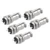 uxcell 5pcs Aviation Connector Plug 16mm 2P 7A 125V GX16-2 Silver Tone view 1