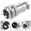 uxcell 5pcs Aviation Connector Plug 16mm 2P 7A 125V GX16-2 Silver Tone view 2