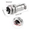 uxcell 5pcs Aviation Connector Plug 16mm 2P 7A 125V GX16-2 Silver Tone view 4
