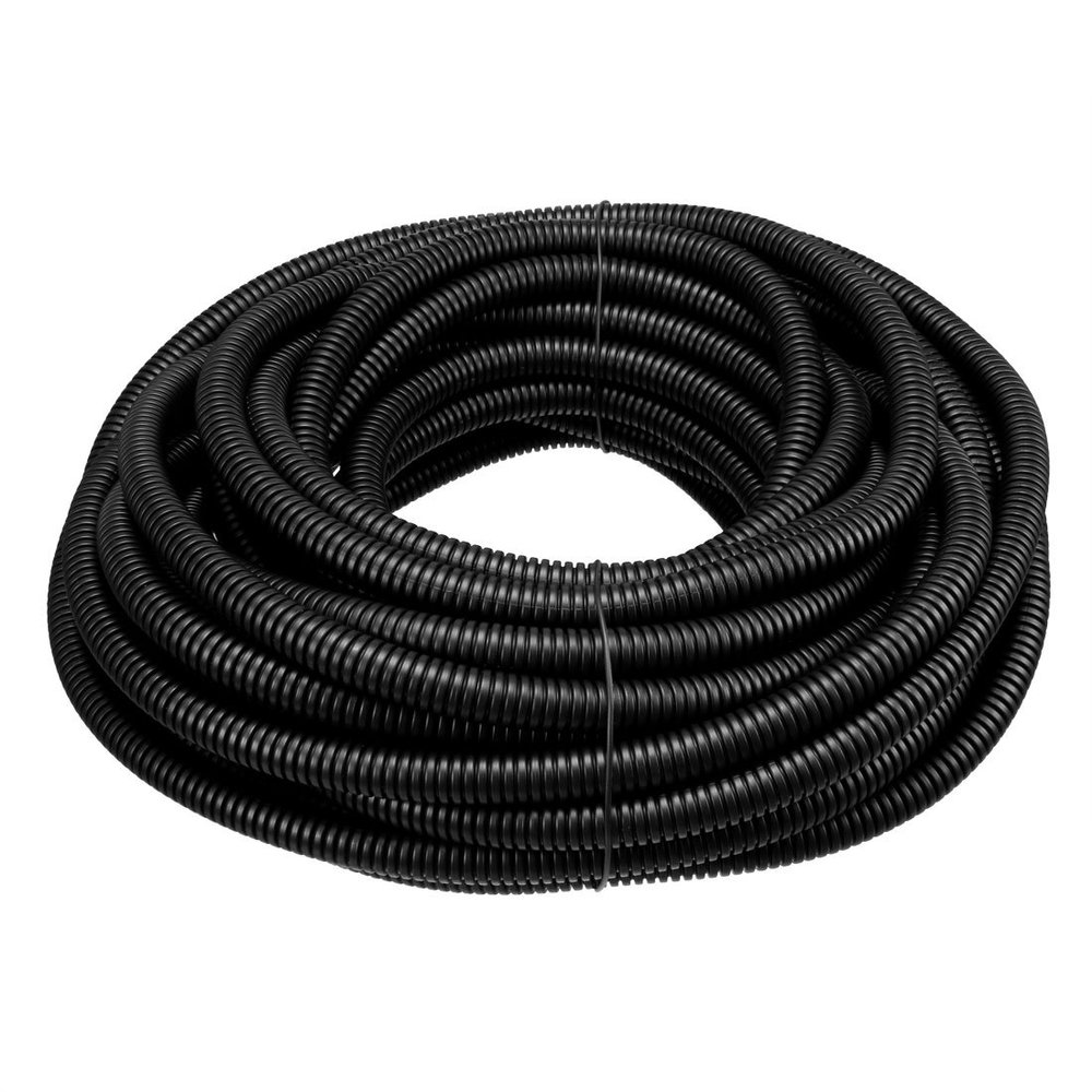 uxcell 11 M 8.5 x 11.5 mm PP Flexible Corrugated Conduit Tube for Garden,Office Black
