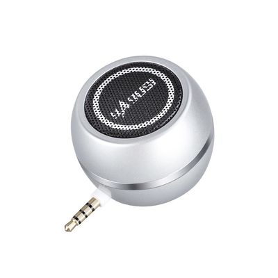 Wireless Mini Speaker 3.5mm Aux Input Jack, 3W Portable Speaker for Cellphone Tablet Laptop, Silver
