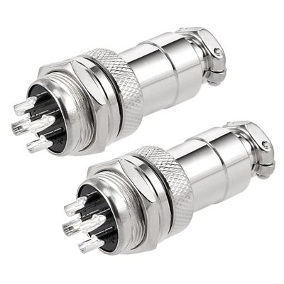 uxcell 2pcs Aviation Connector Plug 16mm 4P 5A 125V GX16-4 Female/Male