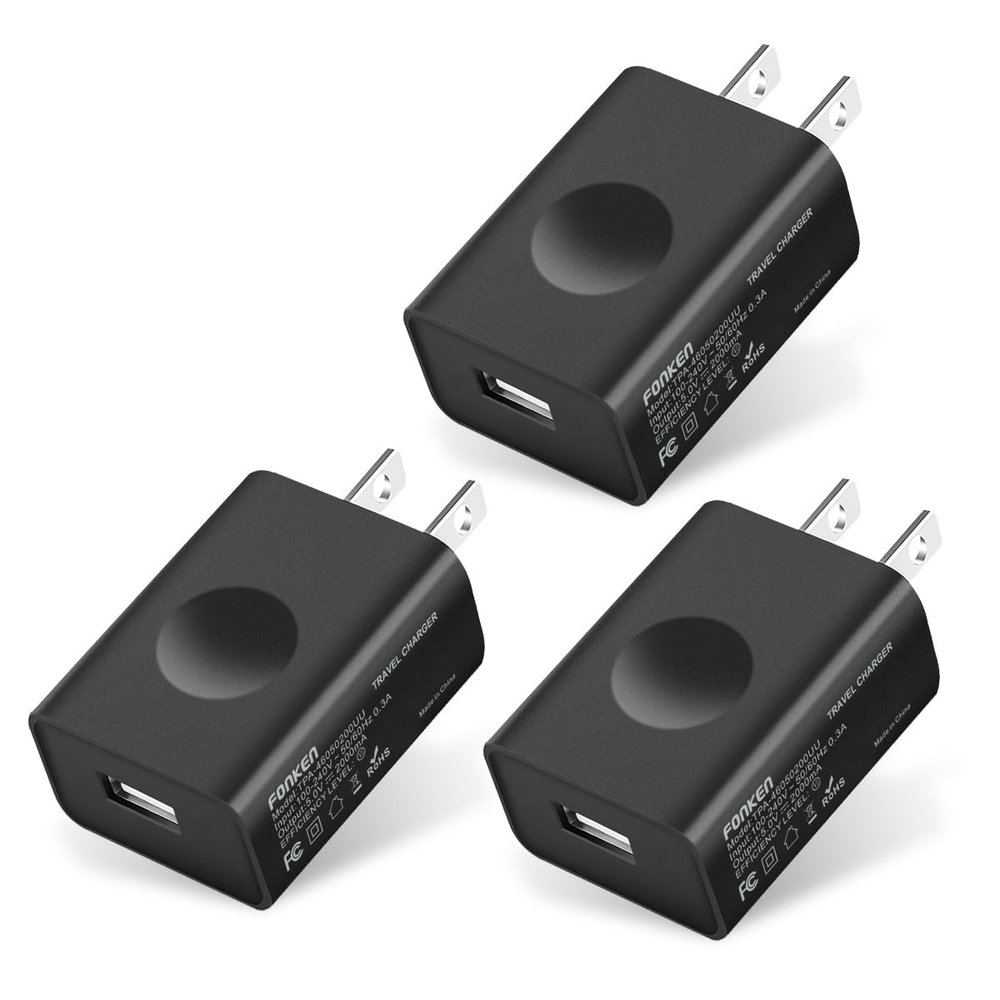 USB Wall Charger, FONKEN 3Pack 5V 2A Power Adapter Universal Travel Charger