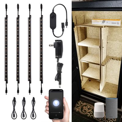 TORCHSTAR 4pcs 12 Inch Voice Control Smart LED Safe Lighting Kit, 3000K