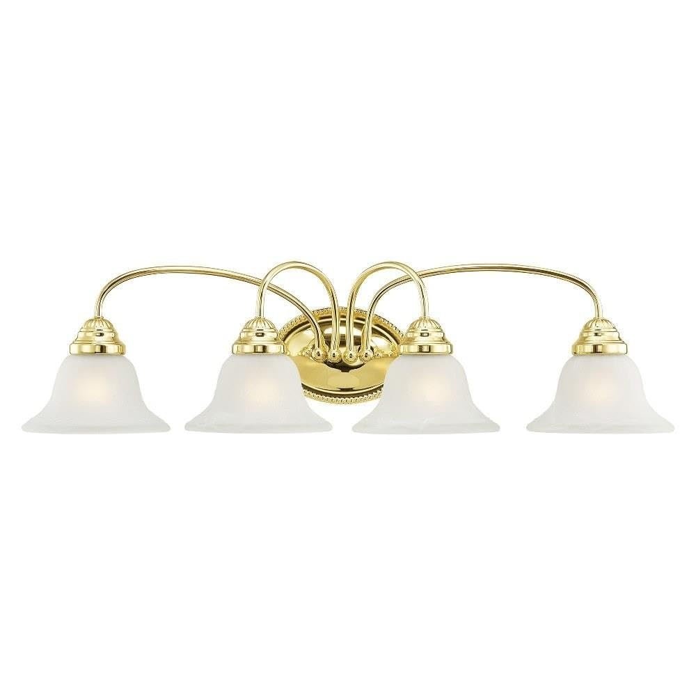 Livex 1534-02 Traditional Four Light Bath Vanity from Edgemont Collection Cast Finish, Polished Brass