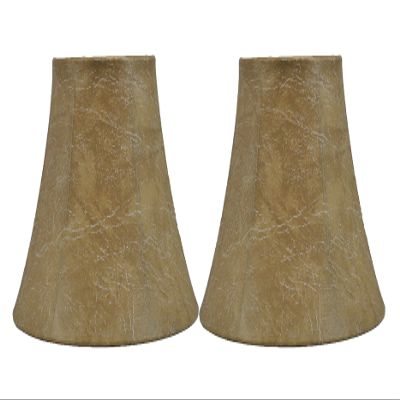 Urbanest Softback Bell Lamp Shade, Faux Leather, 5-inch by 9-inch by 7-inch, Spider-Fitter, Set of 2