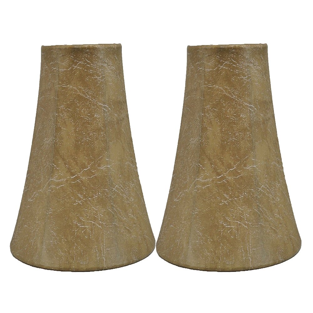 Urbanest Softback Bell Lamp Shade, Faux Leather, 5-inch by 9-inch by 7-inch, Spider-Fitter, Set of 2