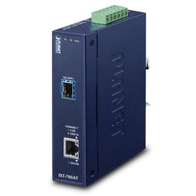 PLANET TECHNOLOGY IXT-705AT Industrial 10G/5G/2.5G/1G/100M Copper to 10GBASE-X SFP+ Media Converter