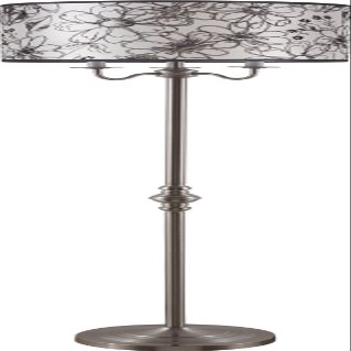 SH Lighting 6312F-A Flower Printed Candelabra Style Floor Lamp, 60.5"H, 60" x 16" x 16"