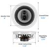 Acoustic Audio by Goldwood CS-IC83 8 3-Way In Ceiling Home Theater Speaker System (White, 5 Speakers) view 2