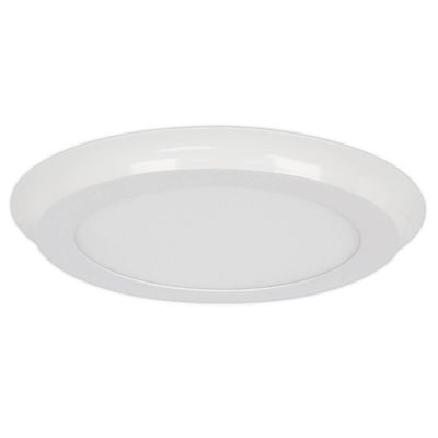 LED 15" Decorative Ultra Slim, Round Decorative Trim Flat Panel, Edge-Lit Design, Flush Mount, White Trim, 3000K
