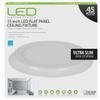 LED 15" Decorative Ultra Slim, Round Decorative Trim Flat Panel, Edge-Lit Design, Flush Mount, White Trim, 3000K view 2