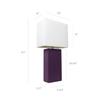 Elegant Designs LC2000-EGP-2PK 2 Pack Modern Leather Table Lamps with White Fabric Shades, Eggplant view 3