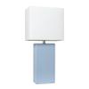 Elegant Designs LT1025-PWK Modern Leather Table Lamp with White Fabric Shade, Periwinkle view 1