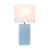 Elegant Designs LT1025-PWK Modern Leather Table Lamp with White Fabric Shade, Periwinkle view 2