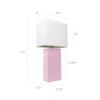 Elegant Designs LT1025-BPK Modern Leather Table Lamp with White Fabric Shade, Blush Pink view 3